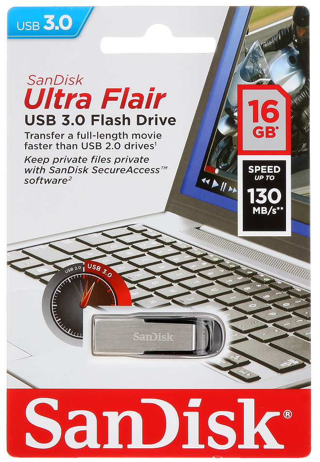 PENDRIVE USB 3.0 FD-16/ULTRAFLAIR-SAN DISK 16 GB USB 3... - PenDrives and  Memory Cards - Delta