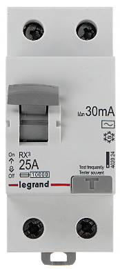 RESIDUAL CURRENT CIRCUIT BREAKER LE 402024 ONE PHASE AC TYPE 30 mA 25 A LEGRAND
