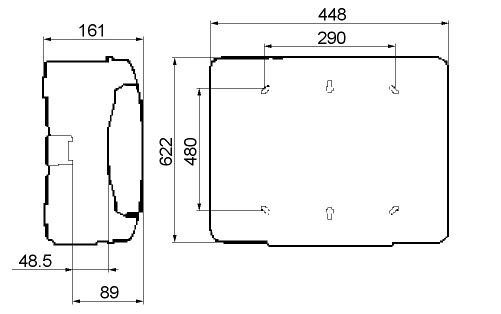 Cuadro eléctrico de superficie, 54 (3x18) módulos, blanco, IP40, puerta  reversible ahumada - Elettrocanali EC60054B