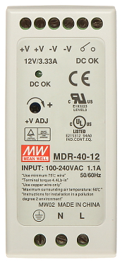 SWITCHING ADAPTER MDR 40 12