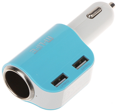 5V USB CAR 1 1 2USB BLUE