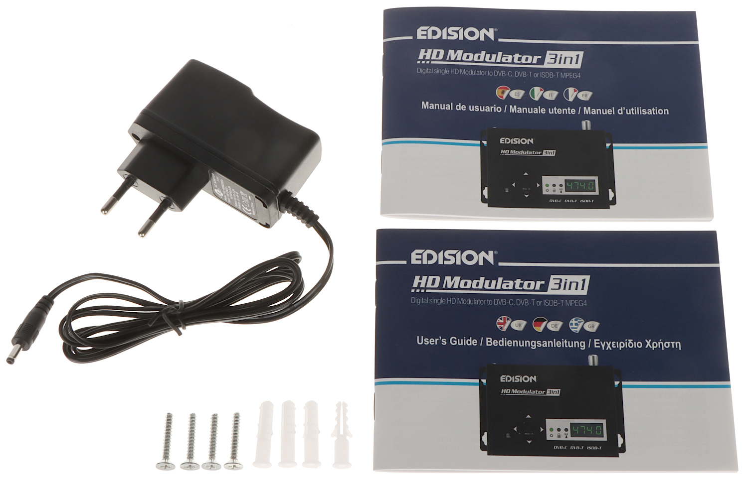 DIGITAL MODULATOR DVB-T, DVB-C, ISDB-T EDISION-3IN1/HD - Modulators - Delta