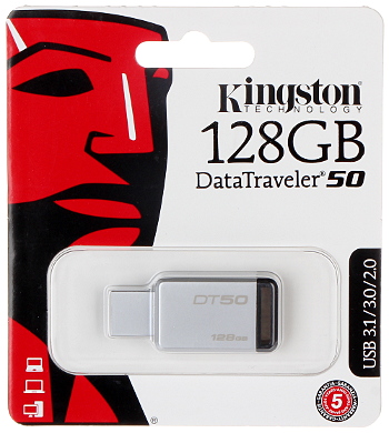 STICK USB USB 3 0 FD 128 DT50 KING 128 GB USB 3 1 3 0 KINGSTON