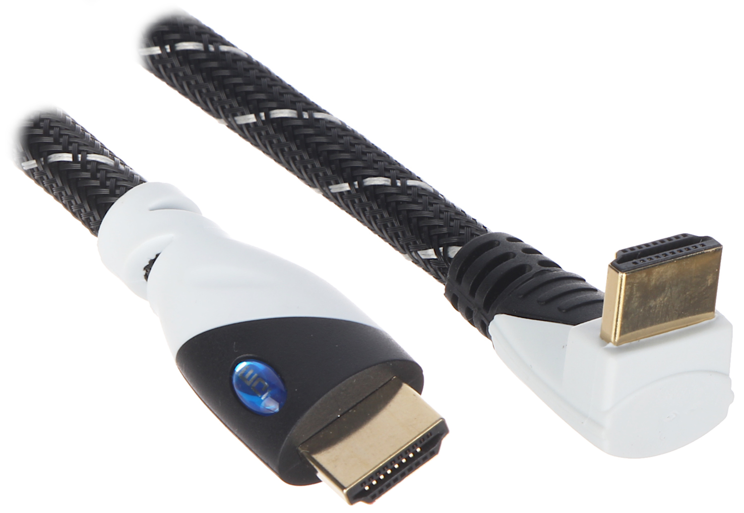 CABLE HDMI-3.0-PK BROCHE DROITE ET ANGULAIRE 3.0 m - Câbles HDMI do 3 m -  Delta