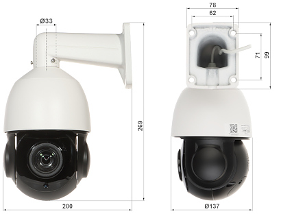 IP SPEED DOME CAMERA OUTDOOR OMEGA 23P18 6P AI 1080p 5 35 96 3 mm