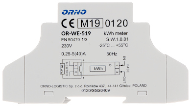 ELECTRIC ENERGY METER OR WE 519 ONE PHASE ORNO
