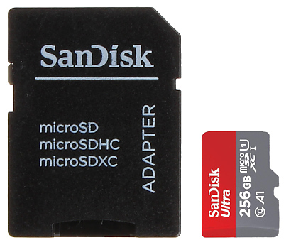 MINNESKORT SD MICRO 10 256 SANDISK microSD UHS I SDXC 256 GB SANDISK