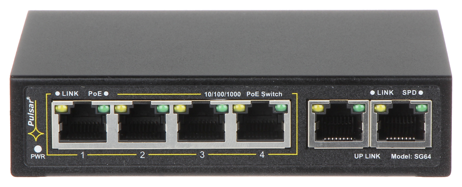 SWITCH POE S-64 4-PORT PULSAR - PoE Switches with 8 Ports support - Delta