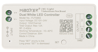 LED BELEUCHTUNGSREGLER FUT035S 2 4 GHz CCT 12 24 V DC MiBOXER Mi Light