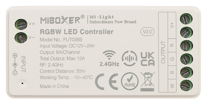 CONTROLADOR DE ILUMINACI N LED LED RGBW WC RF2 2 4 GHz RGBW 12 24 V DC MiBOXER Mi Light