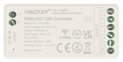 LED VERLICHTINGSREGELAAR LED RGBW WC RF 2 4 GHz RGBCCT RGBWW 12 24 V DC MiBOXER Mi Light