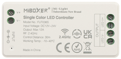 OVL DA OSVETLENIA LED LED W WC RF 2 4 GHz MONO 12 24 V DC MiBOXER Mi Light