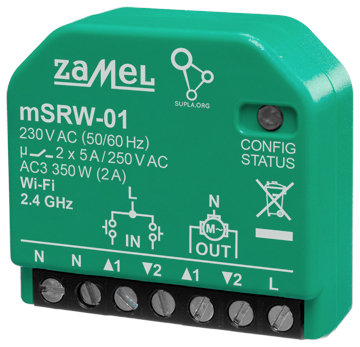 SMART CONTROLLER FOR ROLLER SHUTTERS M SRW 01 Wi Fi 230 V AC ZAMEL