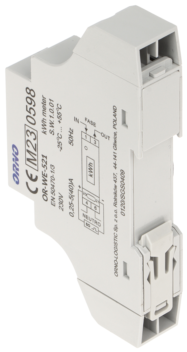 ELECTRIC ENERGY METER OR-WE-521 ONE-PHASE ORNO - Accessories - Delta