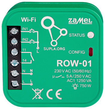 SLIMME SCHAKELAAR ROW 01 Wi Fi 230 V AC ZAMEL