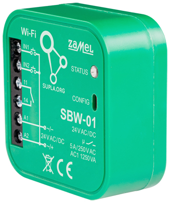 SMART GATE AND DOOR CONTROLLER SBW 01 Wi Fi SUPLA 24 V AC DC ZAMEL