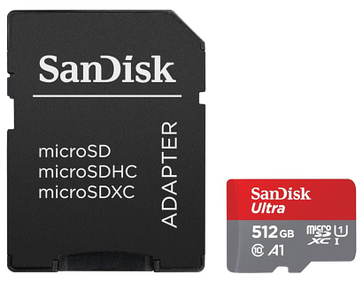 ATMINTIES KORTEL SD MICRO 10 512 SANDISK microSD UHS I SDXC 512 GB SANDISK