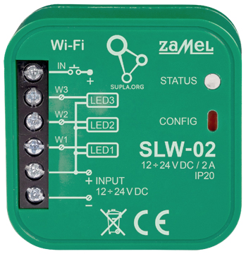 SLIMME CONTROLLER VOOR LEDVERLICHTING SLW 02 Wi Fi 12 24 V DC ZAMEL