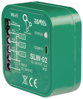 SLIMME CONTROLLER VOOR LEDVERLICHTING SLW 02 Wi Fi 12 24 V DC ZAMEL