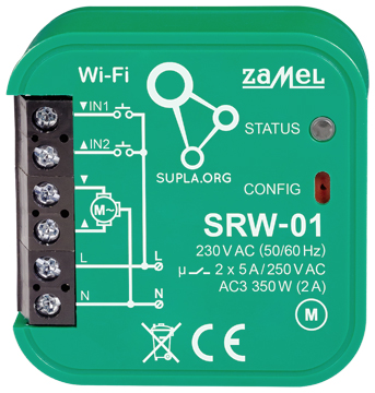 SMART CONTROLLER FOR ROLLER SHUTTERS SRW 01 Wi Fi 230 V AC ZAMEL