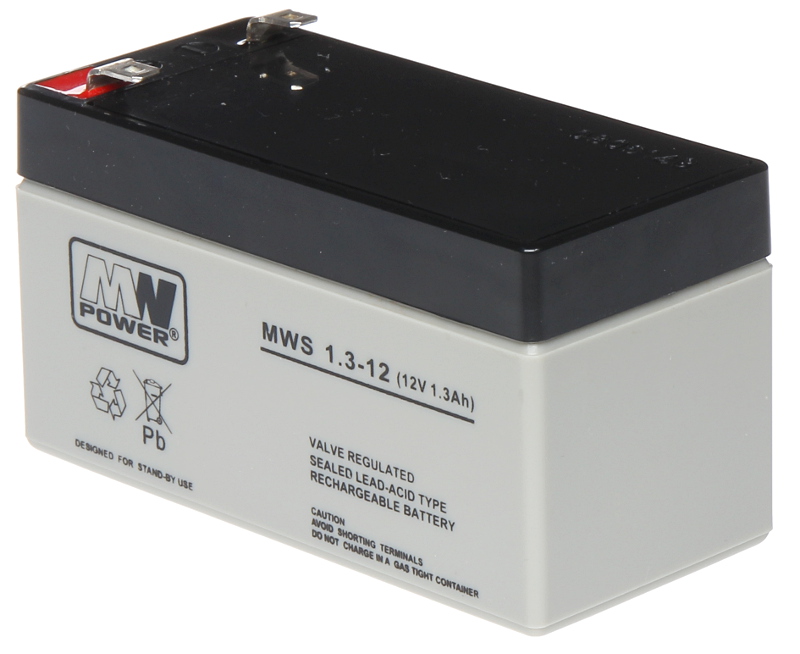 BATTERY 12V/1.3AH-MWS - Battery Capacity up to 9Ah - Delta