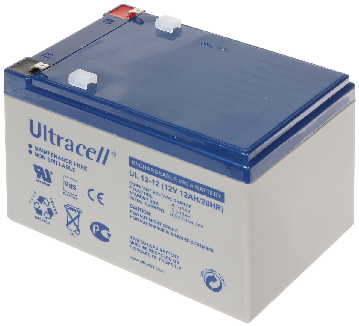 Batteria Ricaricabile 12V 12Ah Ultracell UL12-12(Faston 187 - 4,8