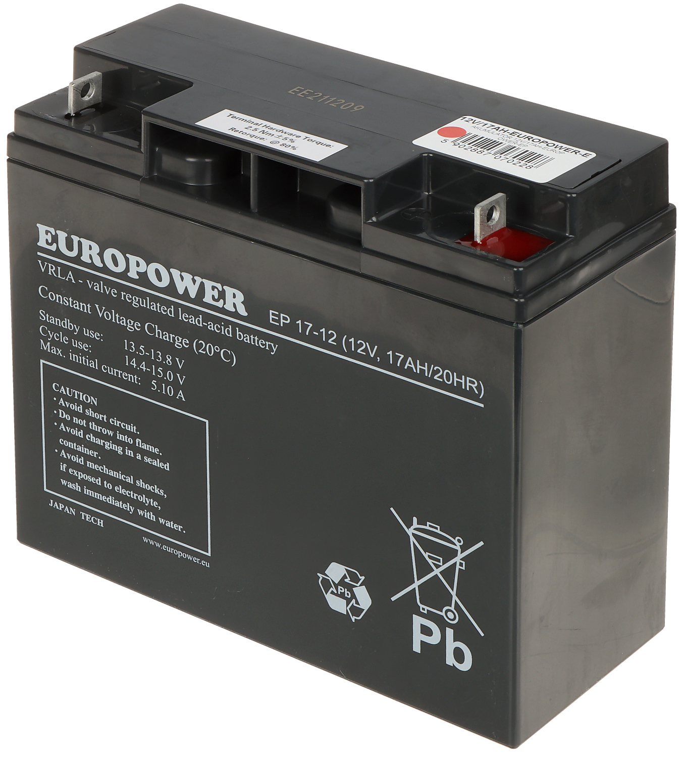 АКУМУЛАТОР 12V/17AH-EUROPOWER-EP - Капацитет на батерията над 9Ah - Delta