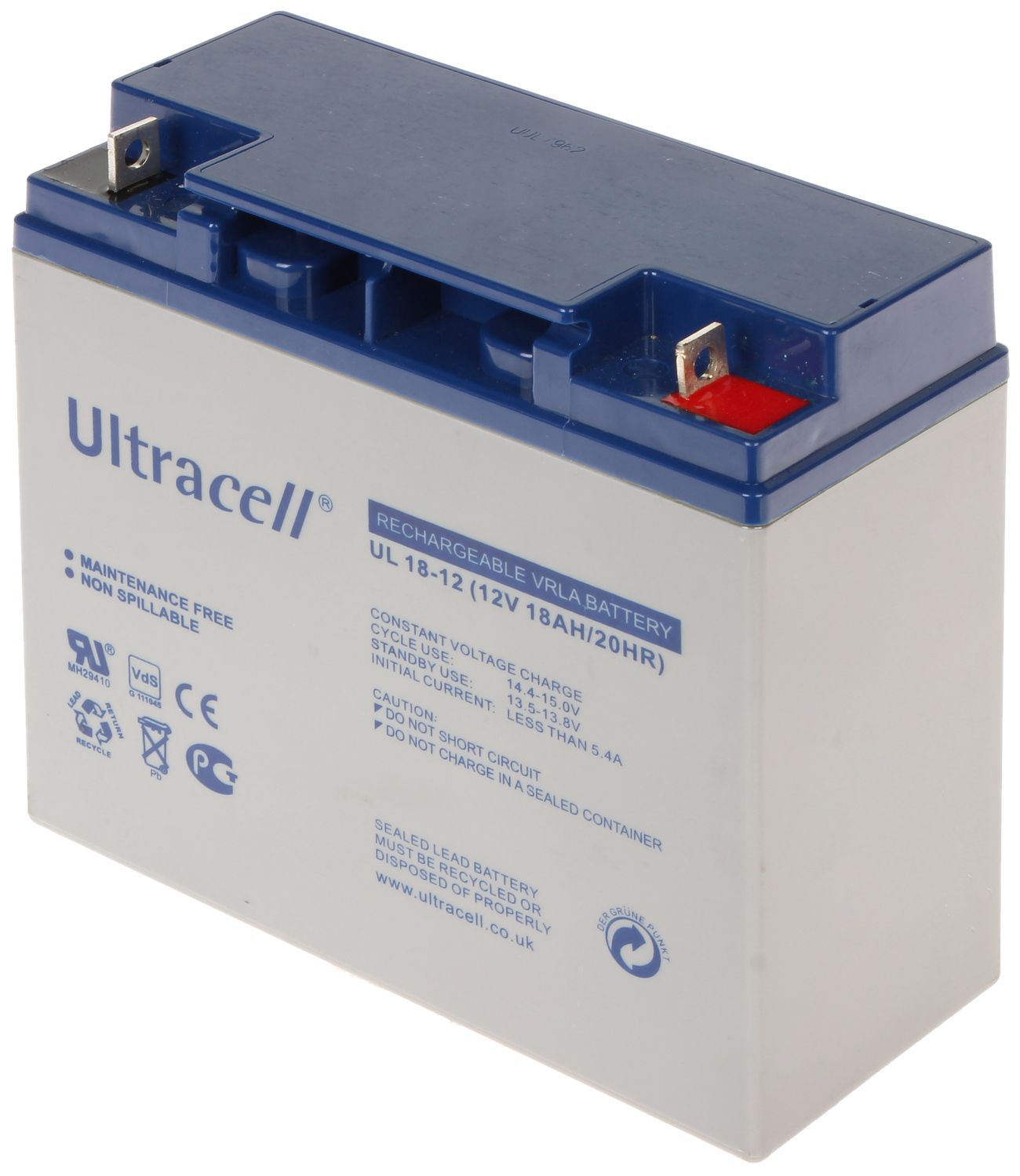 BATTERIE 12V/18AH-UL ULTRACELL - Capacité de la batterie supérieure à 9Ah -  Delta