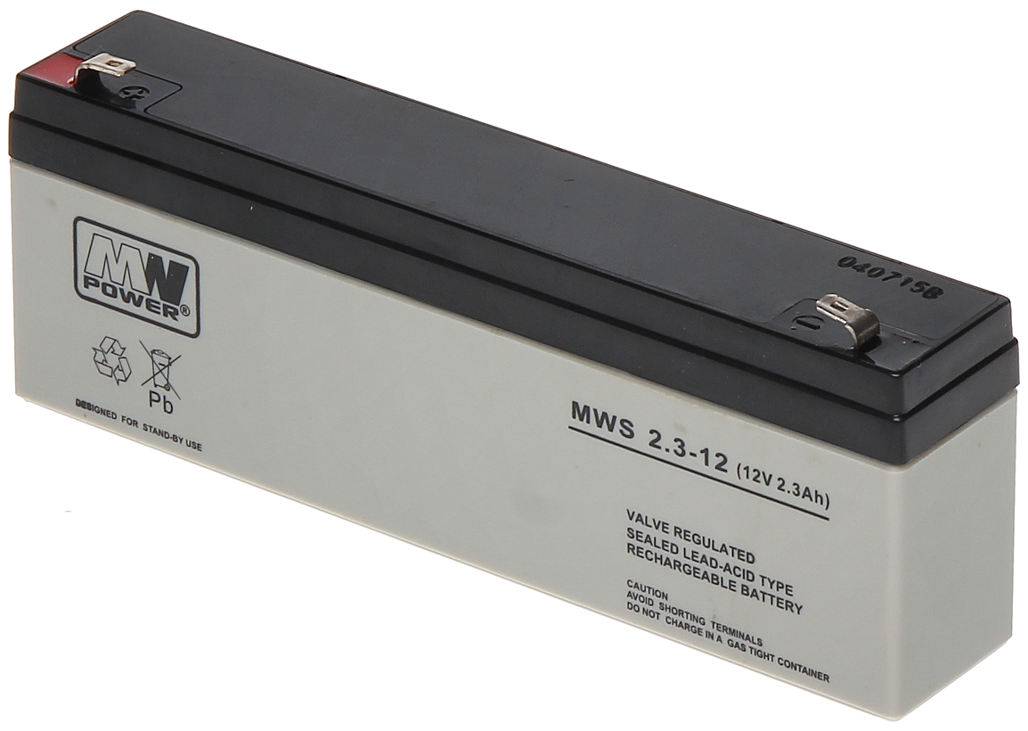 BATTERY 12V/2.3AH-MWS - Battery Capacity up to 9Ah - Delta