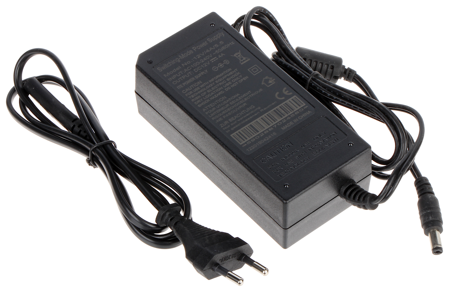 POWER SUPPLY ADAPTER 12V/4A/5.5 - With plug, indoor - Delta