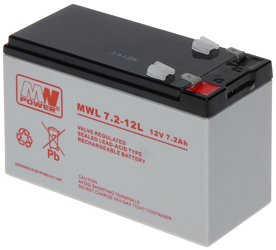 BATTERY 12V/7.2AH-MWL - Battery Capacity up to 9Ah - Delta