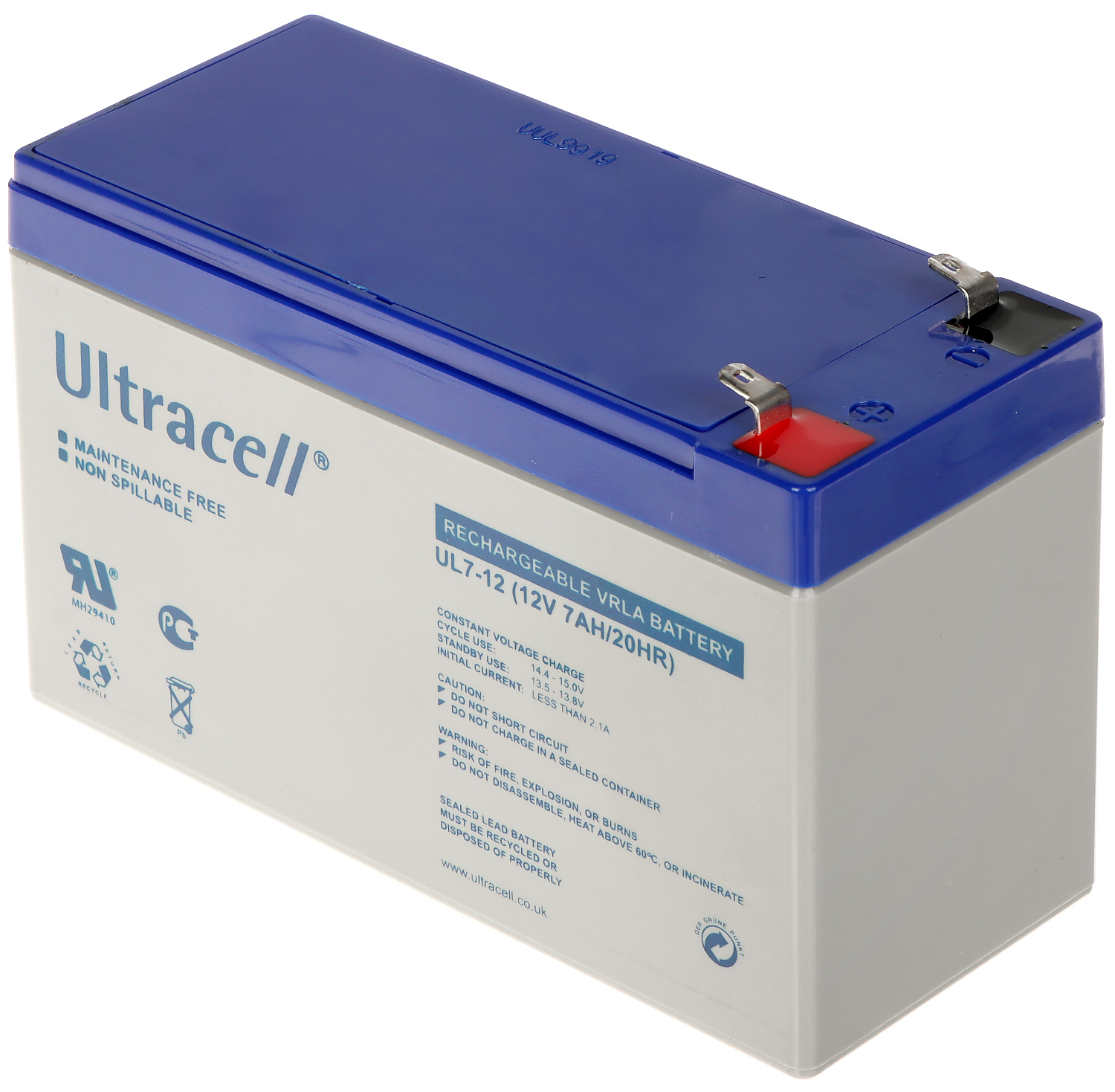 BATTERY 12V/7AH-UL ULTRACELL - Battery Capacity up to 9Ah - Delta