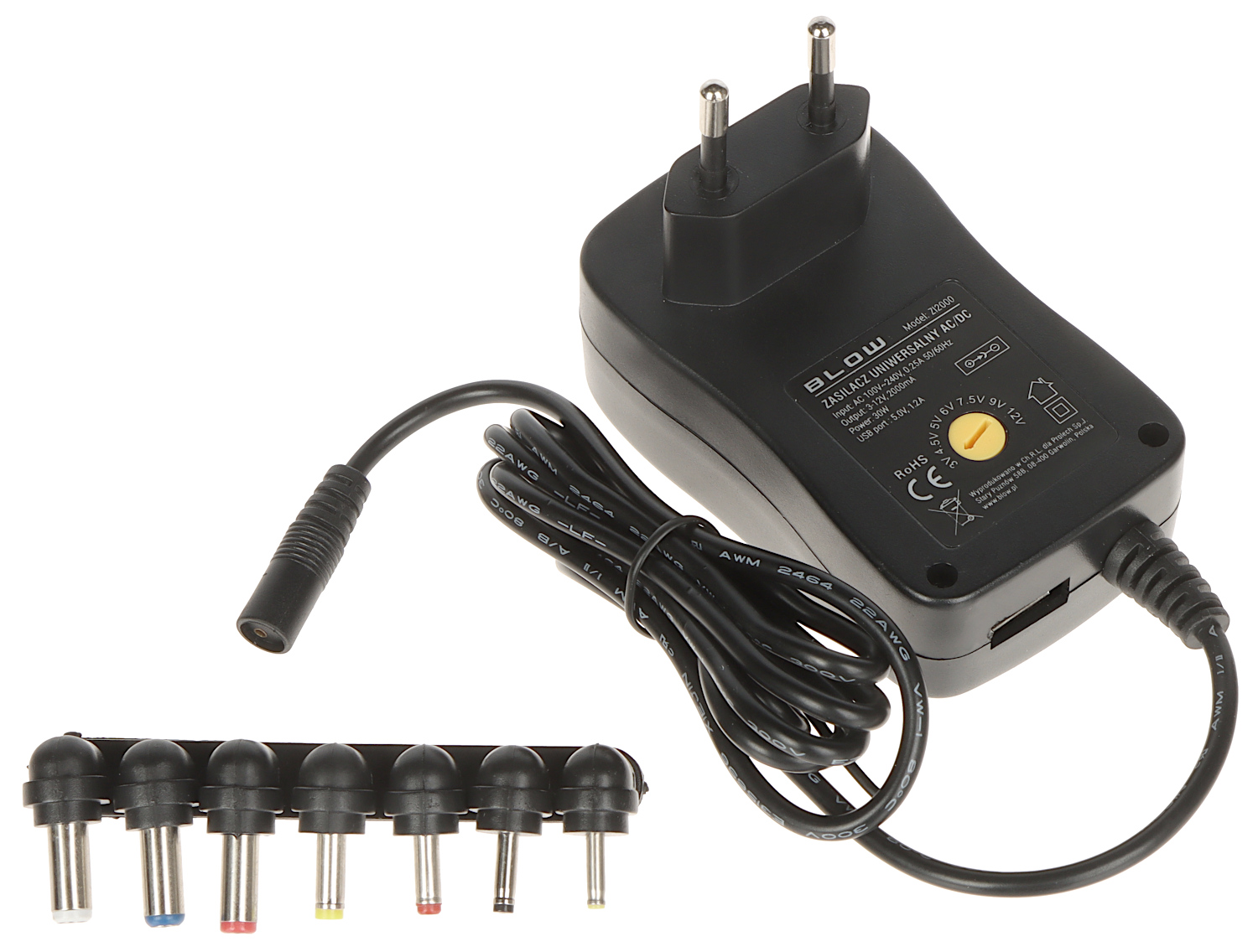 SWITCHING ADAPTER 3-12V/2A/BL USB - With plug, indoor - Delta