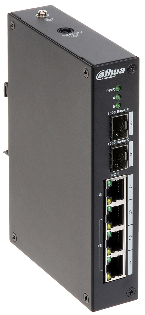Switch Ethernet rapide géré par le Web avec 4 RJ45 et 2 SFP pour  l'industrie 4.0, Fabricant de commutateurs réseau et de convertisseurs  multimédias