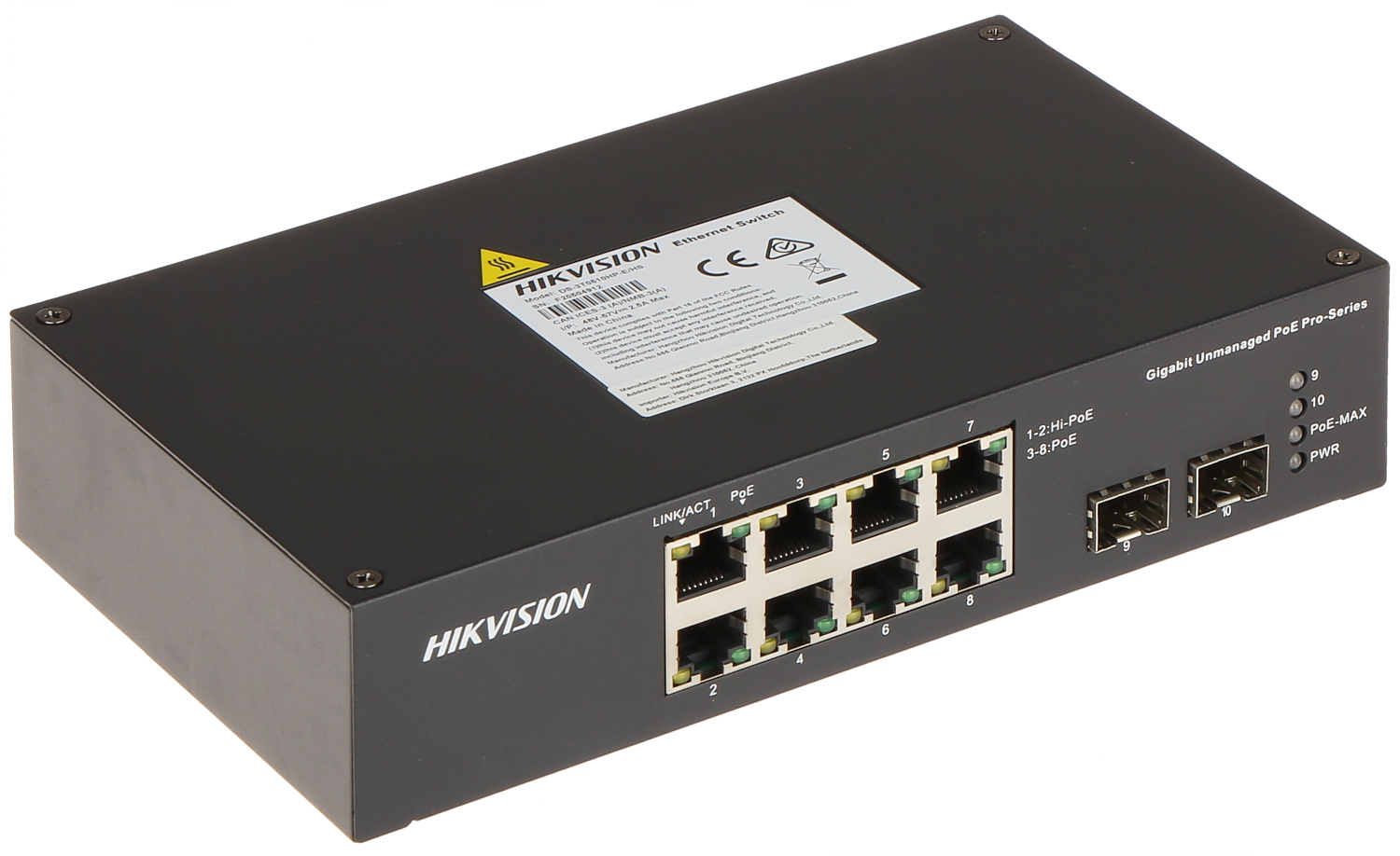 SWITCH POE DS-3T0510HP-E/HS 8-PORT SFP Hikvision - PoE Switches with 8  Ports support - Delta