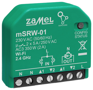 CONTROLADOR INTELIGENTE DE PERSIANA M SRW 01 Wi Fi 230 V AC ZAMEL