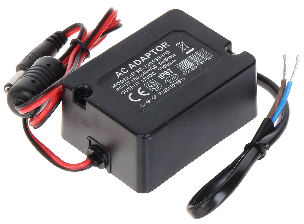 POWER SUPPLY ADAPTER PSC-12015/PRO 12 V DC 1.5 A - With plug, outdoor -  Delta