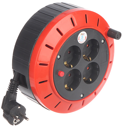 COILED REEL EXTENSION CORD PSZ 3X2 5 5M 4 OUTLETS 4 m