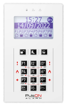 KEYPAD FOR ALARM CONTROL PANEL PULSON LCD C WH