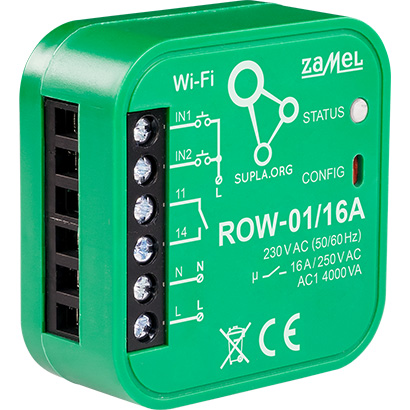 INTERRUPTOR INTELIGENTE ROW 01 16A Wi Fi 230 V AC ZAMEL